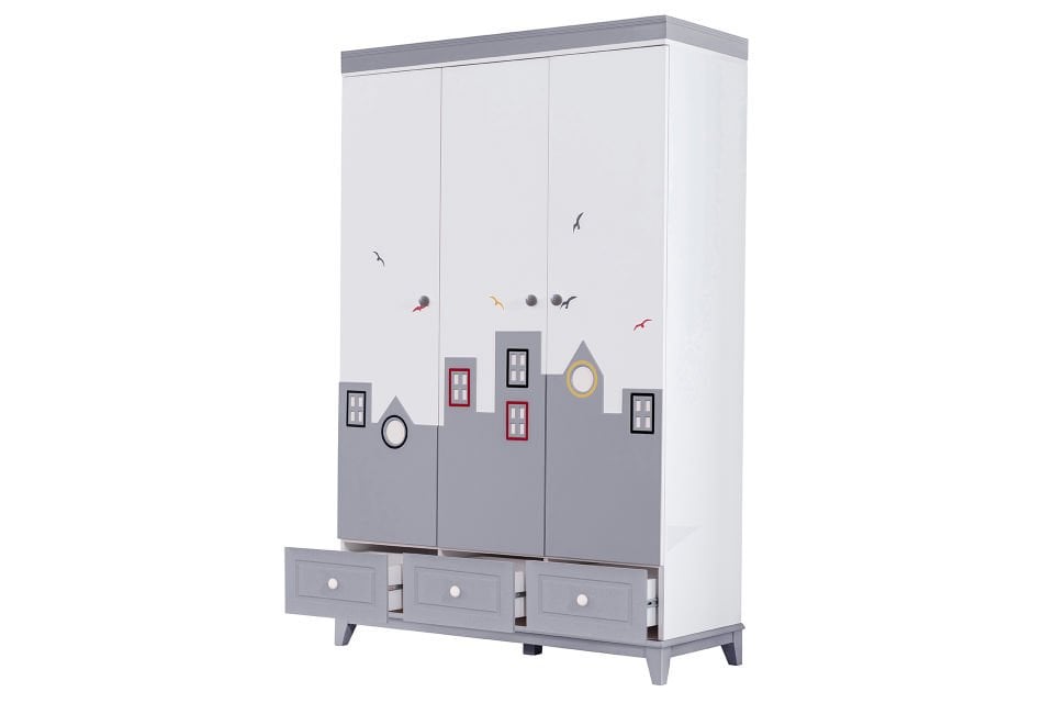 City Yavrulu Montessori Çocuk Odası Takımı - Gri