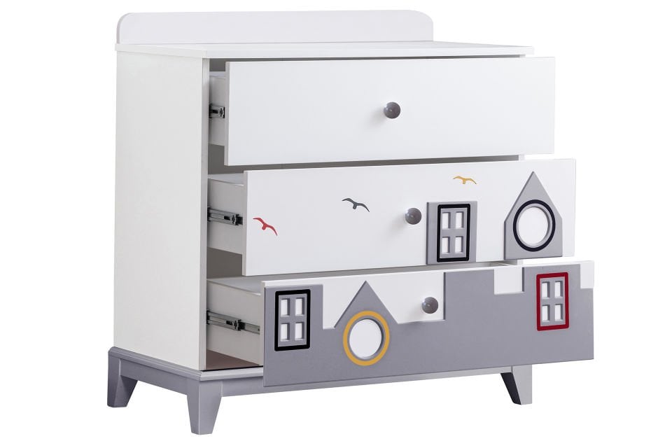 City Yavrulu Montessori Çocuk Odası Takımı - Gri