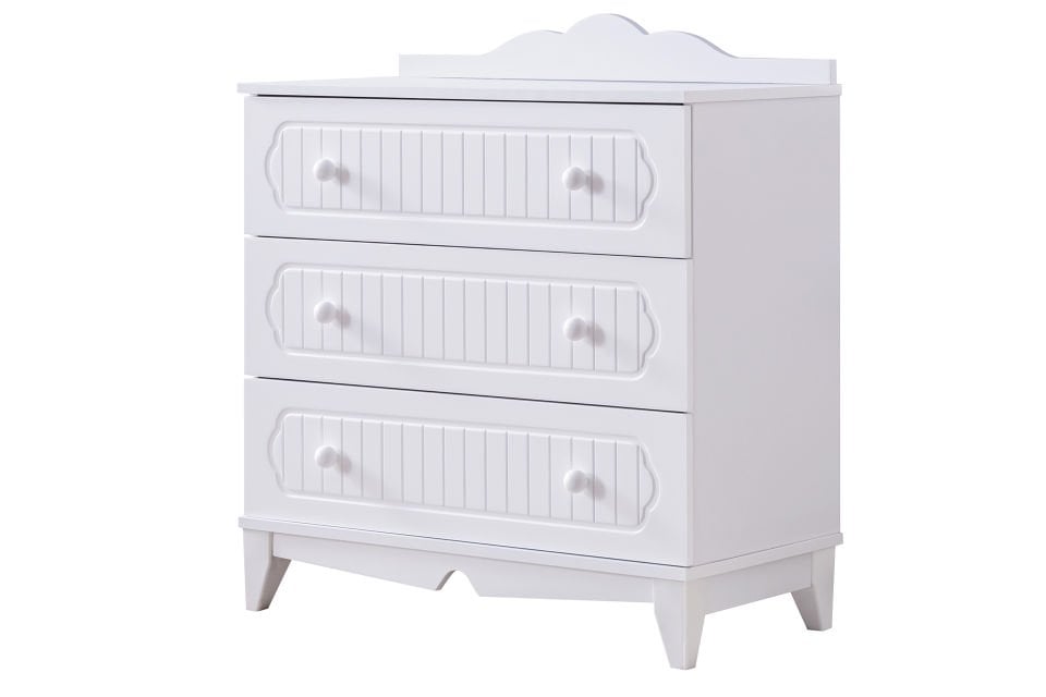 Flower Şifonyer - Beyaz