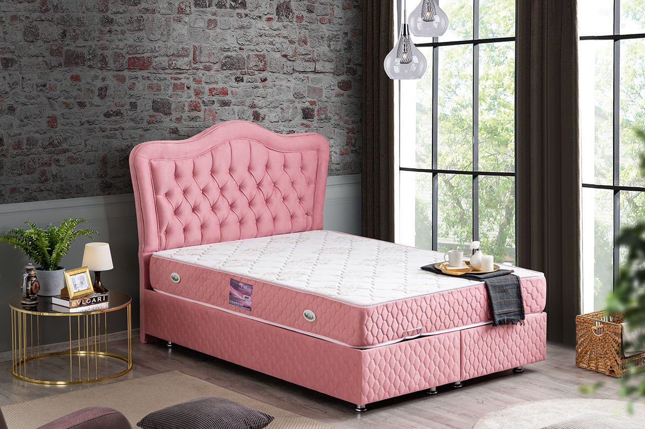 Camelli Baza Başlık Deluxe Yatak Seti 160 x 200 - Pembe