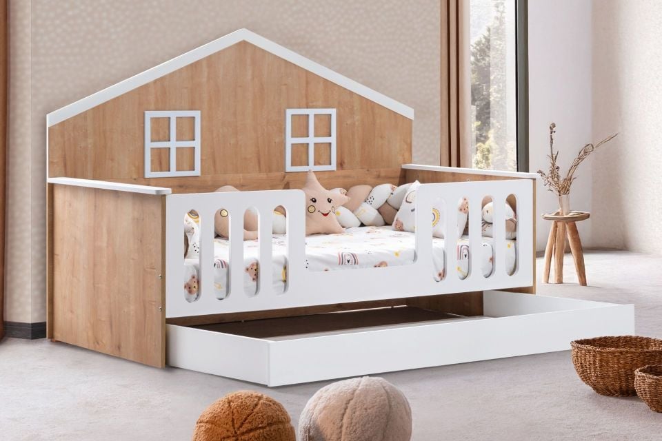 Bello Yavrulu Montessori Karyola - Ceviz