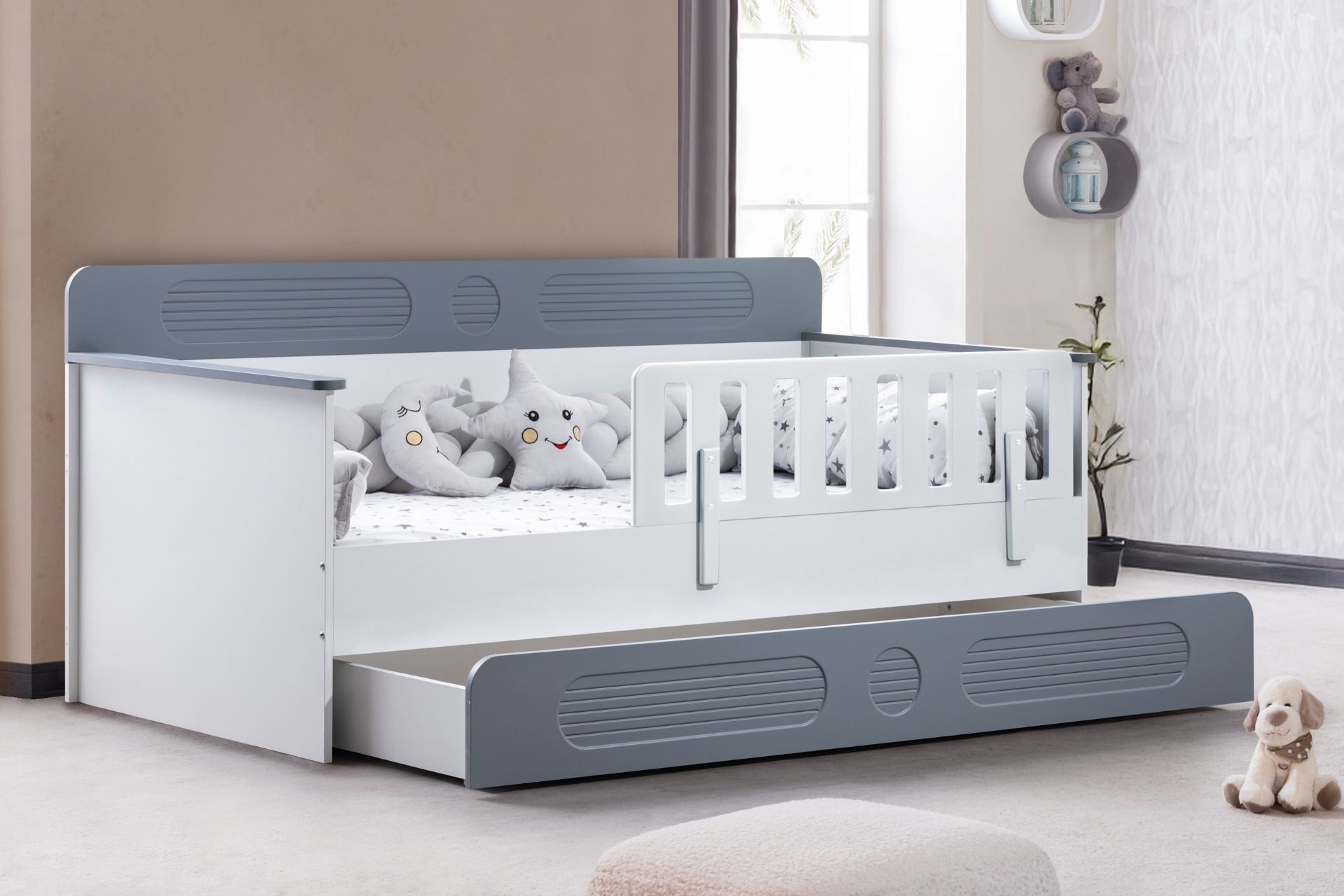 Flora Yavrulu Montessori Karyola - Gri