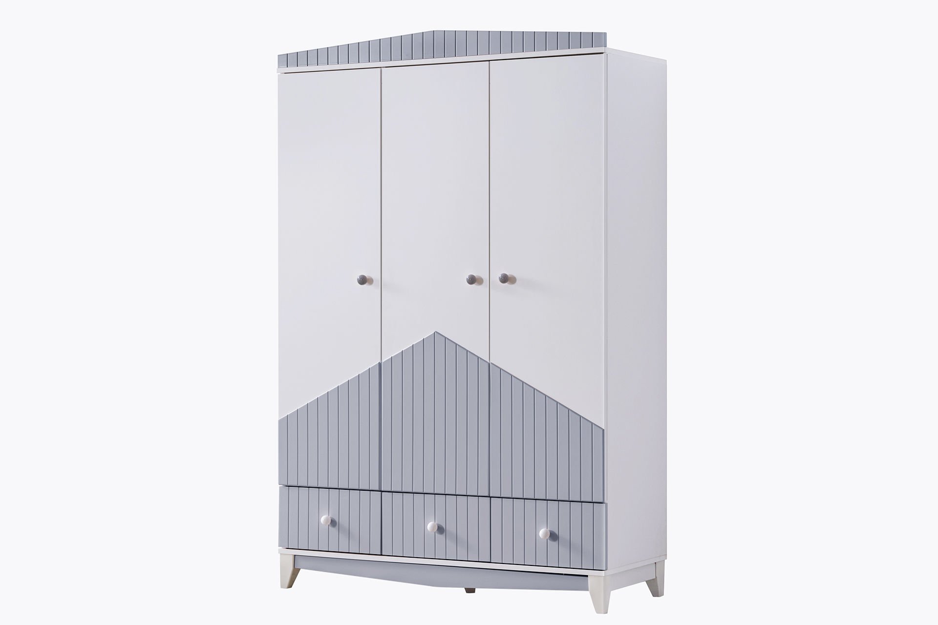 Fethiye 3 Kapaklı Dolap - Gri