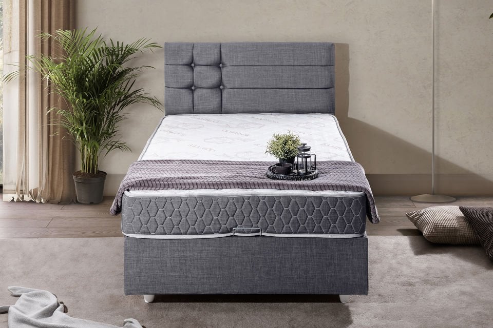 Viyana Baza Başlık Comfort Yatak Seti 100 x 200 - Gri