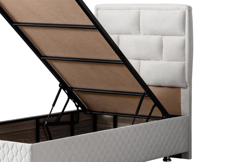 Diego Baza Başlık Deluxe Yatak Seti 100 x 200 - Krem