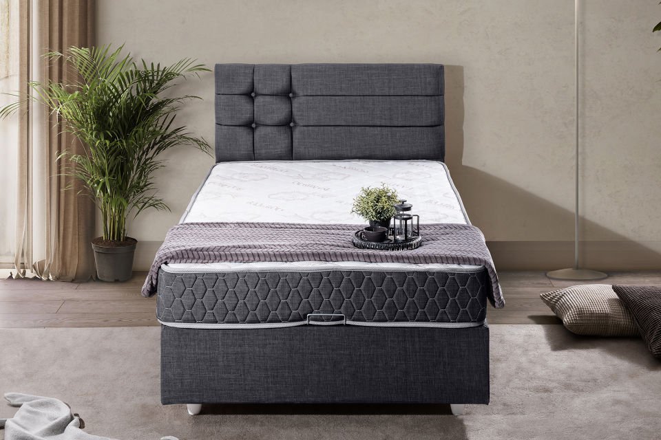 Viyana Baza Başlık Comfort Yatak Seti 90 x 200 - Antrasit