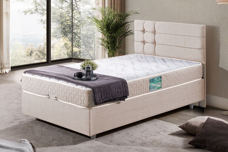 Viyana Baza Başlık Comfort Yatak Seti 90 x 190 - Krem