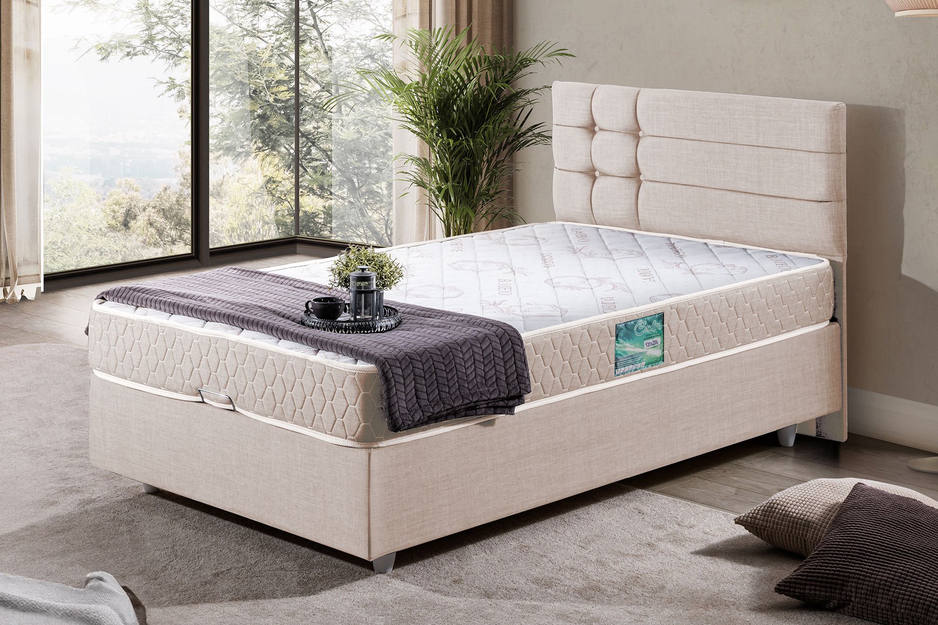 Viyana Baza Başlık Comfort Yatak Seti 100 x 200 - Krem