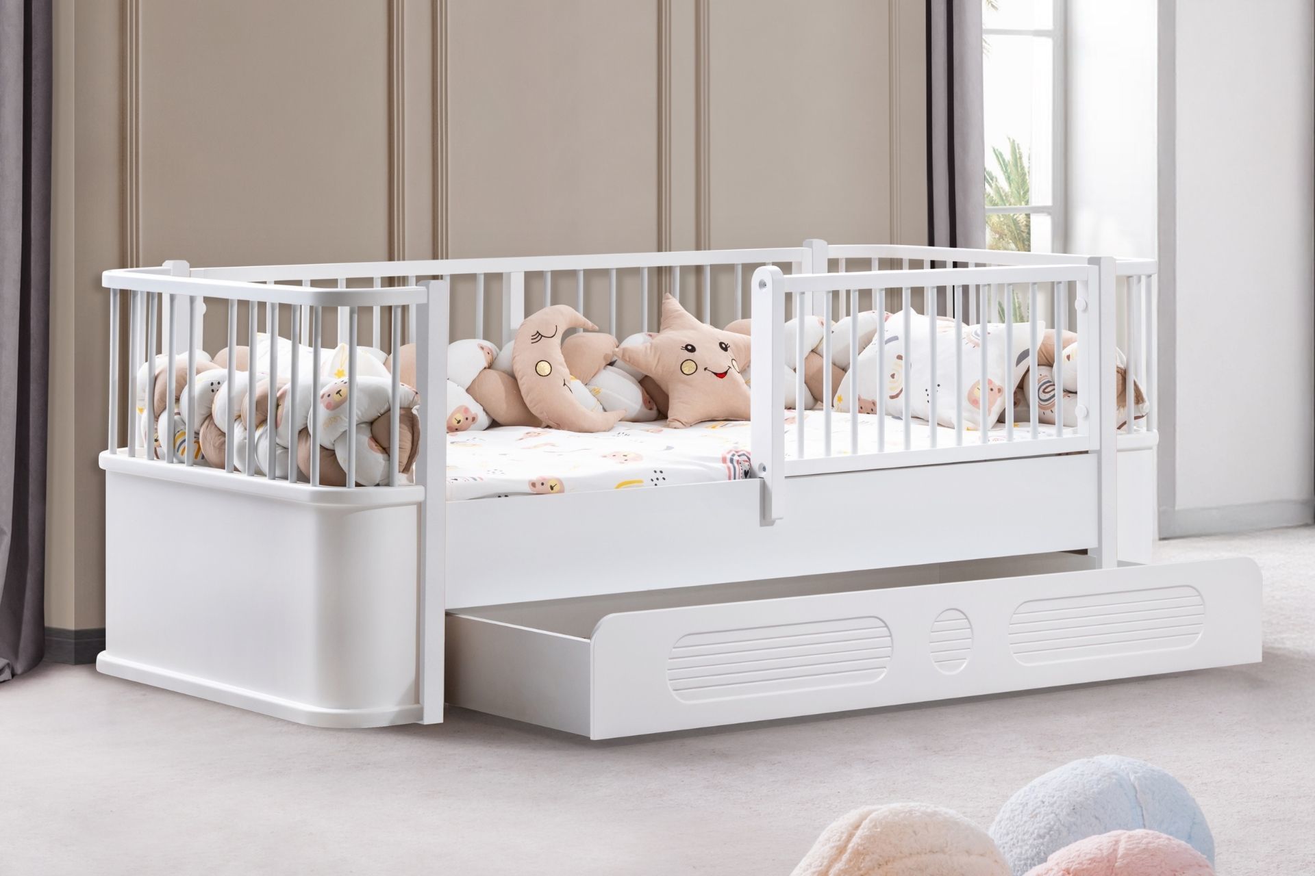 Antalya Yavrulu Montessori Karyola - Beyaz