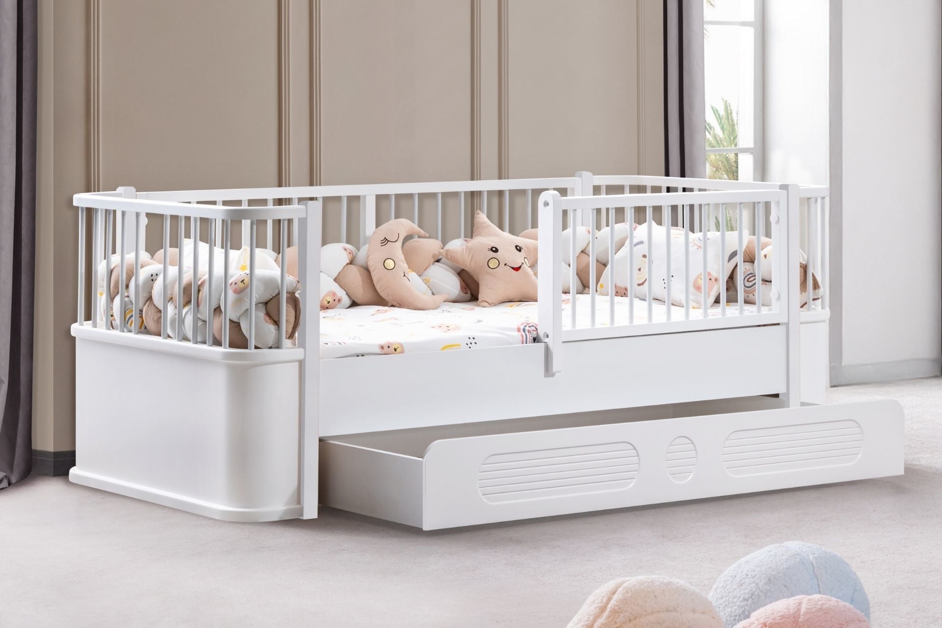 Antalya Yavrulu Montessori Karyola - Beyaz