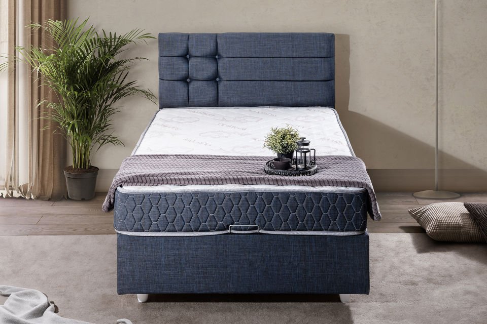 Viyana Baza Başlık Comfort Yatak Seti 90 x 190 - Lacivert