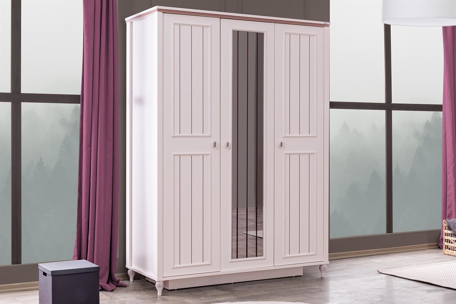 Ezgi 3 Kapaklı Aynalı Dolap