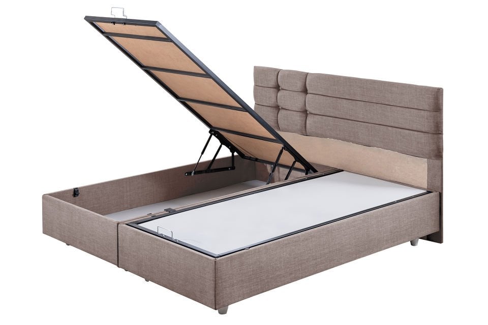 Viyana Çift Kişilik Baza Başlık Letto Yatak Seti 150 x 200 - Kahve