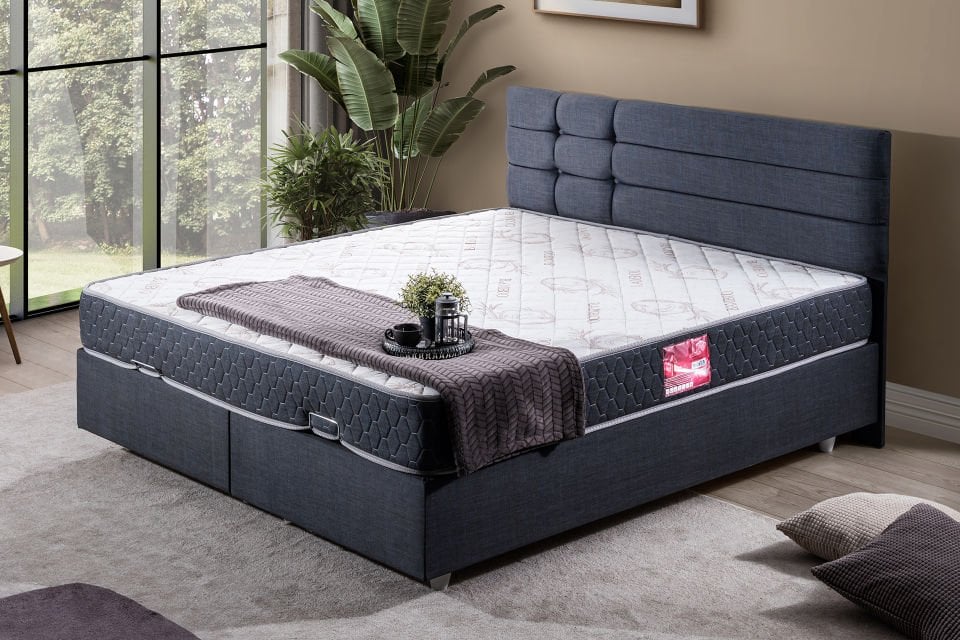 Viyana Çift Kişilik Baza Başlık Letto Yatak Seti 150 x 200 - Lacivert