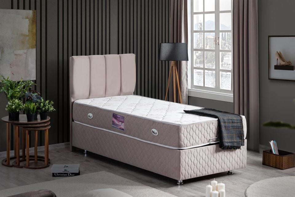 Tetra Baza Başlık Deluxe Yatak Seti 100 x 200 - Gri