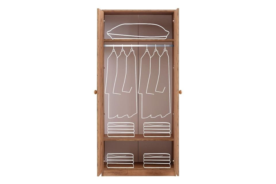 Asya 2 Kapaklı Dolap - Ceviz