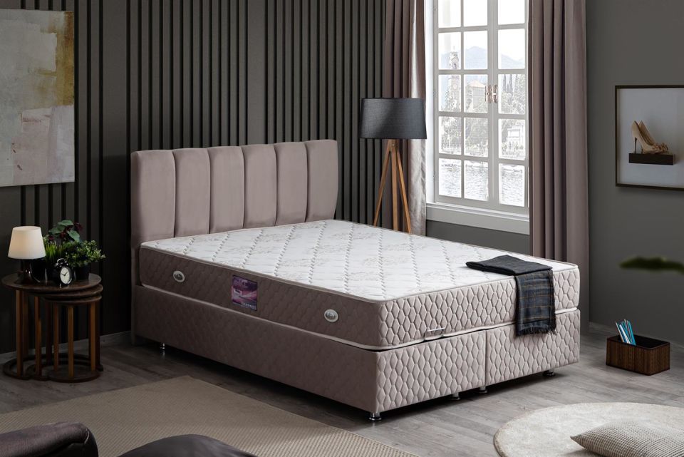 Tetra Baza Başlık Deluxe Yatak Seti 160 x 200 - Gri