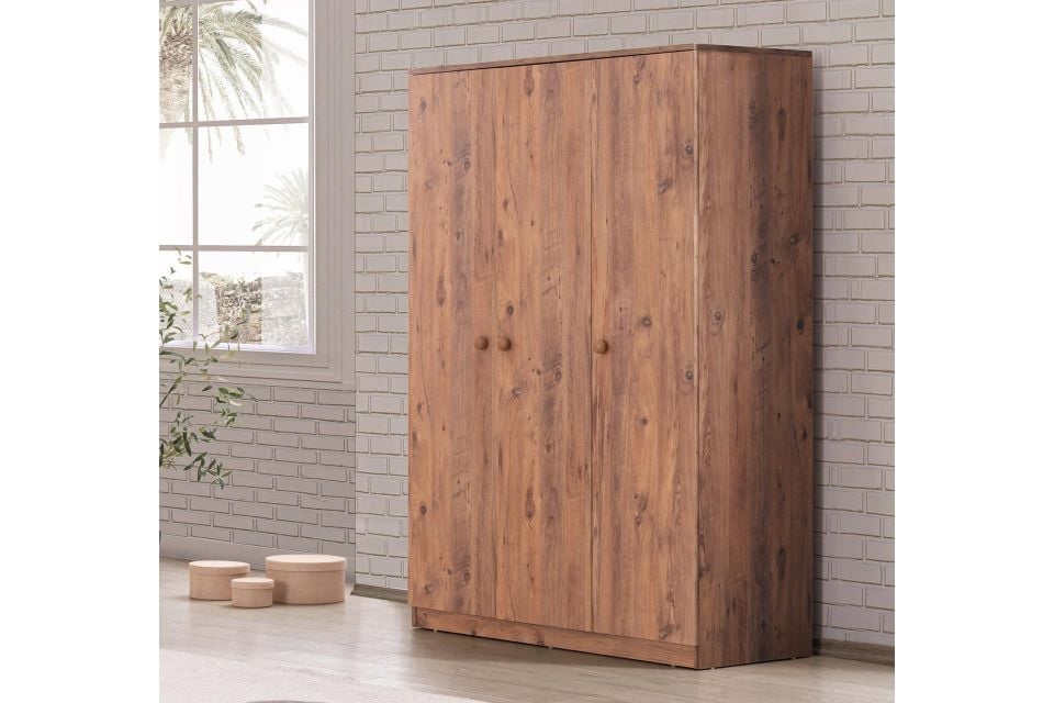 Asya 3 Kapaklı Dolap - Ceviz