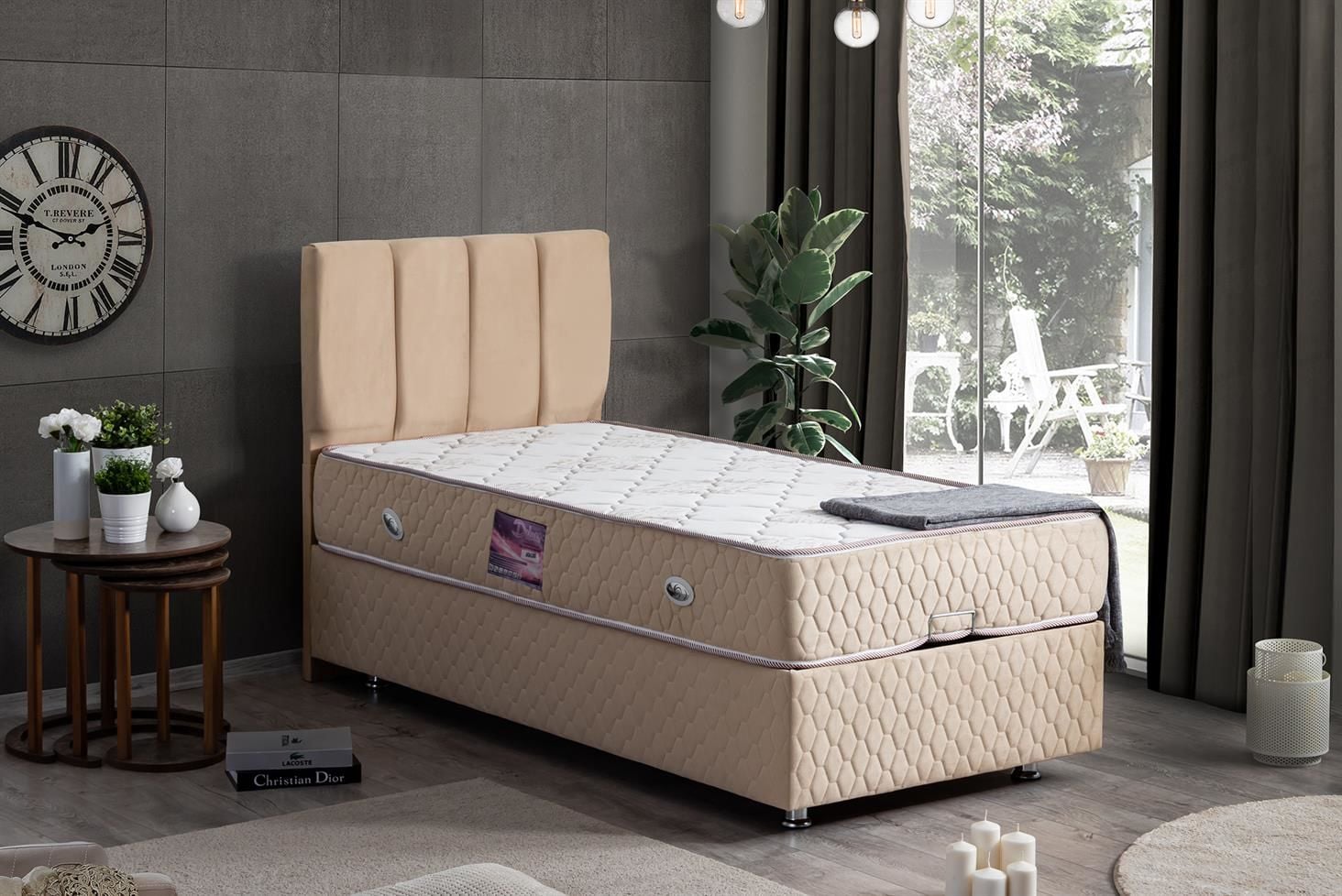 Tetra Baza Başlık Deluxe Yatak Seti 90 x 200 - Bej