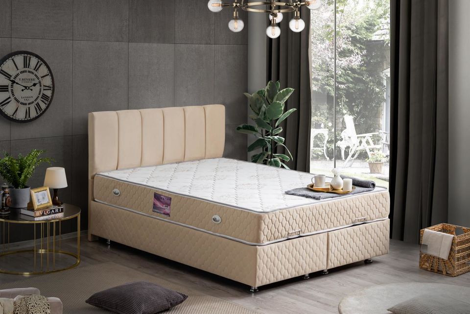 Tetra Baza Başlık Deluxe Yatak Seti 140 x 190 - Bej