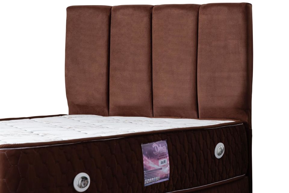 Tetra Baza Başlık Deluxe Yatak Seti 90 x 190 - Koyu Kahve