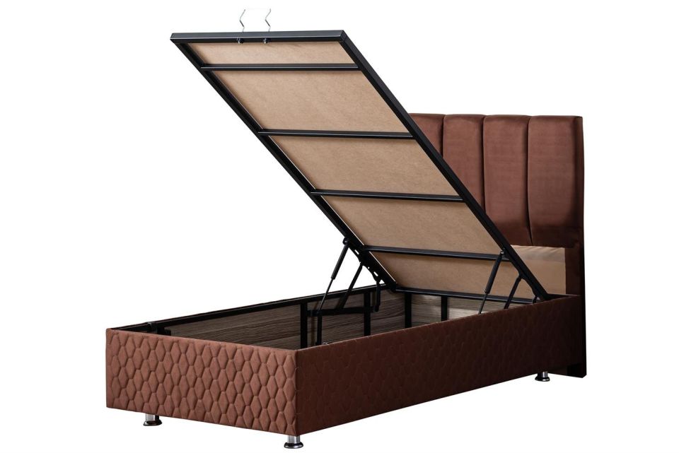 Tetra Baza Başlık Deluxe Yatak Seti 90 x 190 - Koyu Kahve