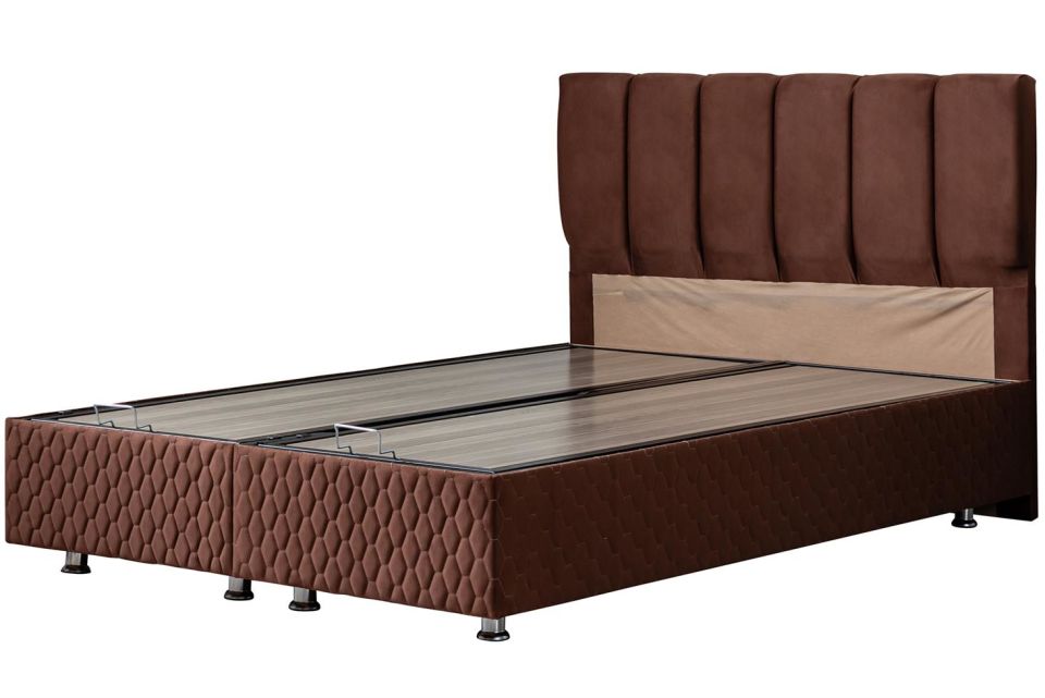 Tetra Baza Başlık Deluxe Yatak Seti 140 x 190 - Koyu Kahve