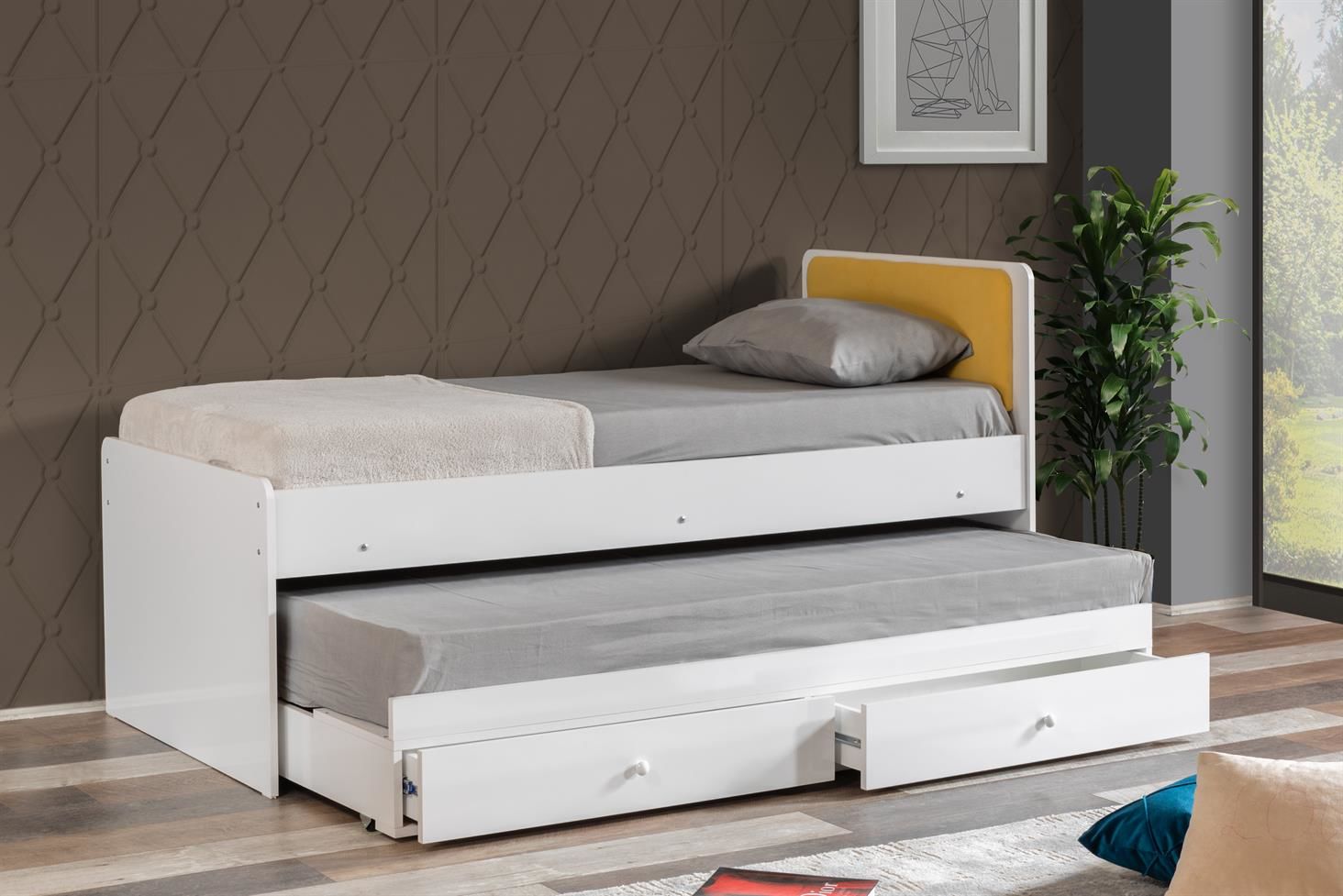 Pool Yavrulu Çekmeceli Karyola