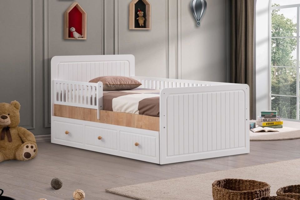 Savana Lena Yavrulu Korkuluklu Çocuk Karyolası