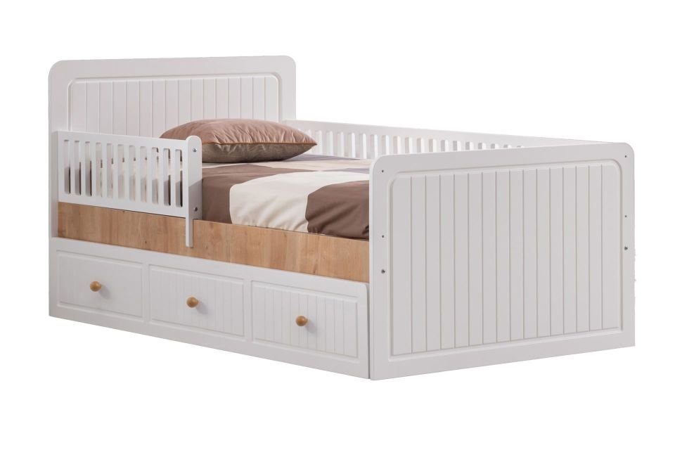 Lena Yavrulu Korkuluklu Çocuk Karyolası - Ceviz