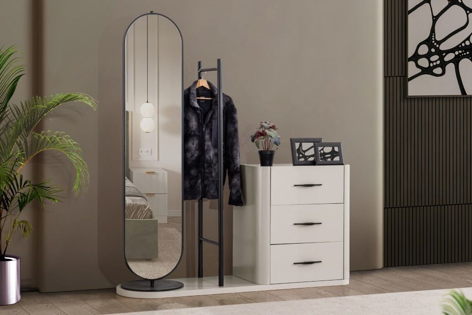 Blesk More Aynalı Askılıklı Şifonyer Takım