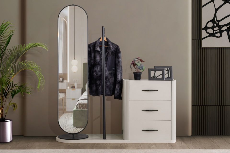 Blesk More Aynalı Askılıklı Şifonyer Takım