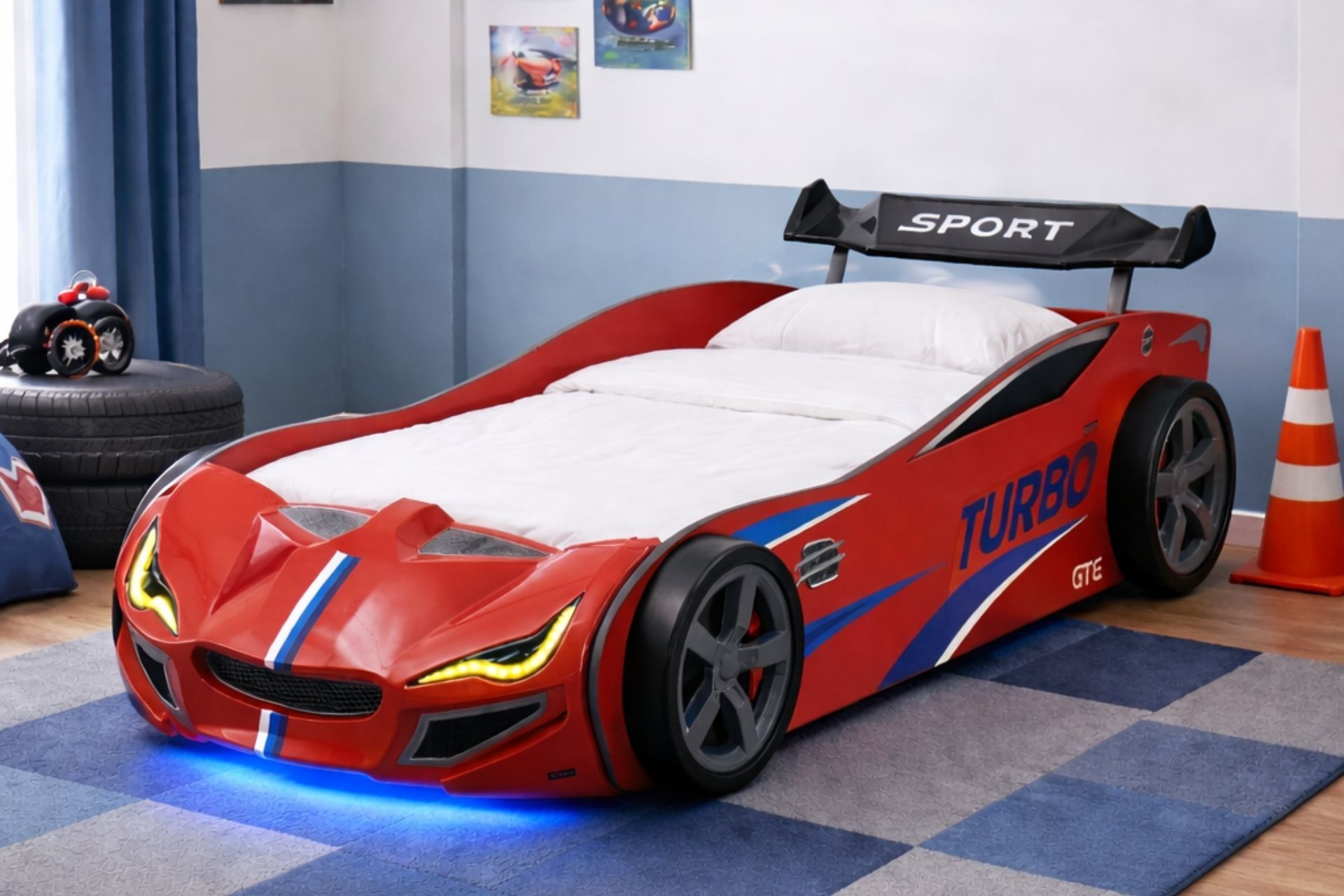 Turbo GTI Rüzgarlıklı Ledli Arabalı Yatak