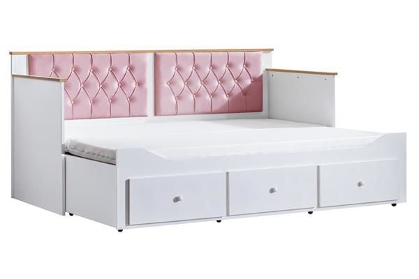 Alaçatı Divan Karyola Çekmeceli Açılır Çift Kişilik + Soft Yatak Pembe