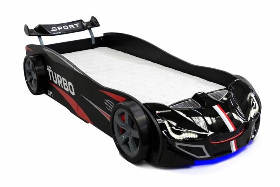 Turbo GTI Rüzgarlıklı Ledli Arabalı Yatak siyah