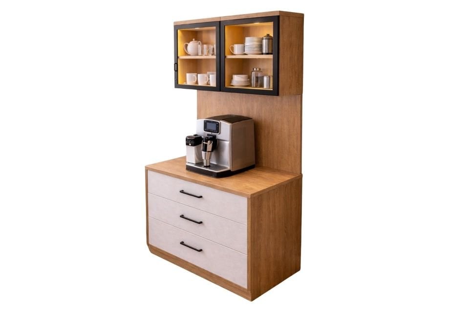 Liveo Kahve Köşesi, Çok Amaçlı Çekmeceli Camlı Kahve Ünitesi