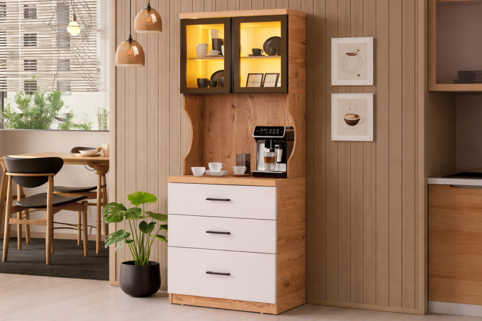 Liveo Kahve Köşesi, Çok Amaçlı Çekmeceli Camlı Kahve Ünitesi