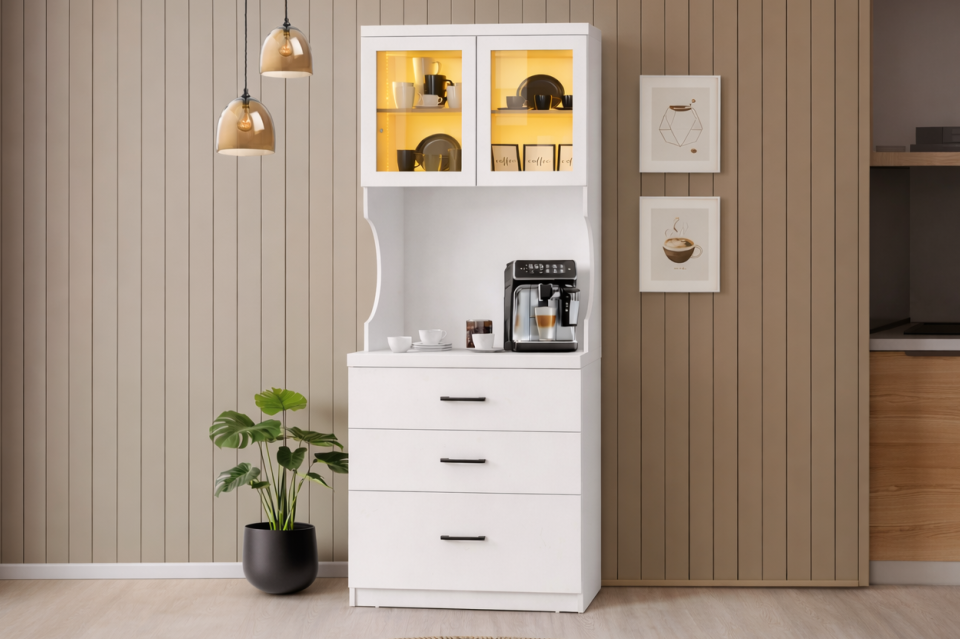 Liveo Kahve Köşesi, Çok Amaçlı Çekmeceli Camlı Kahve Ünitesi