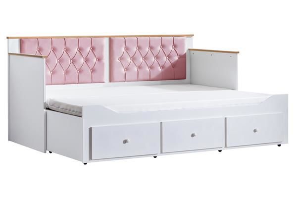 Alaçatı Divan Karyola Çekmeceli Açılır Çift Kişilik (Yataksız) Pembe