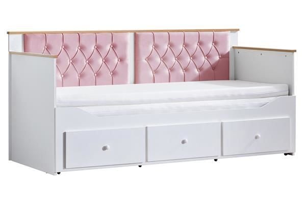 Alaçatı Divan Karyola Çekmeceli Açılır Çift Kişilik (Yataksız) Pembe