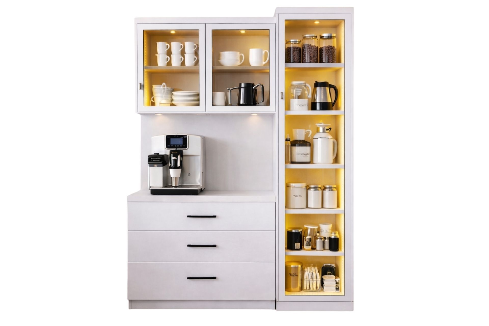 Liveo Kahve Köşesi + Çok Amaçlı Raflı Tek Kapaklı Dolap