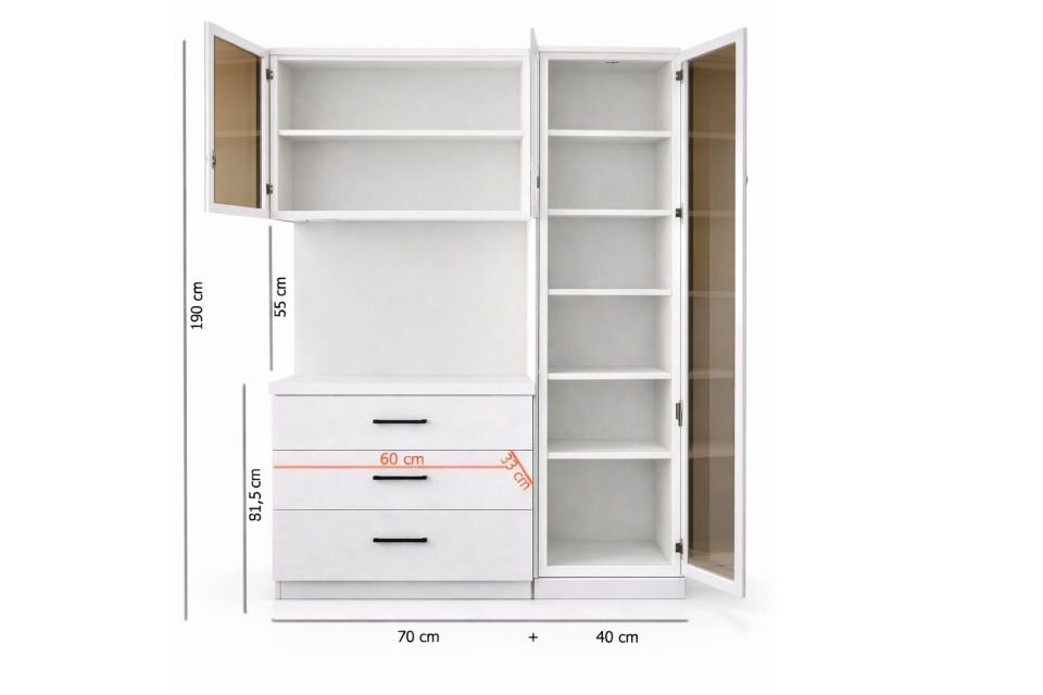 Liveo Kahve Köşesi + Çok Amaçlı Raflı İki Kapaklı Dolap