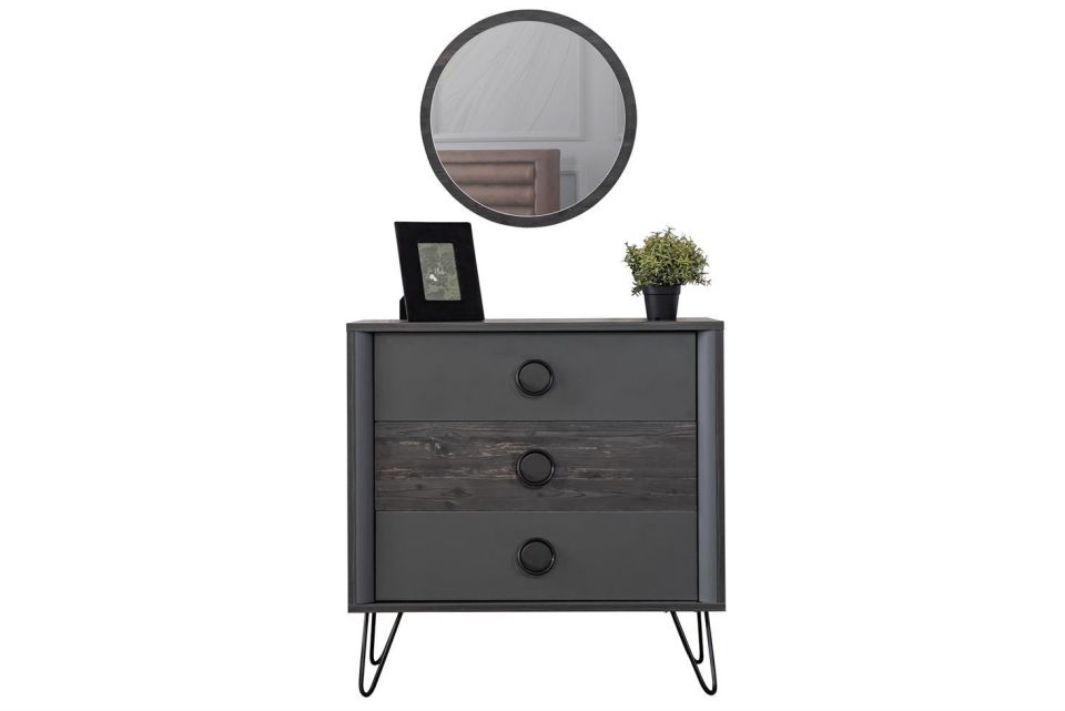 Black Aynalı Şifonyer