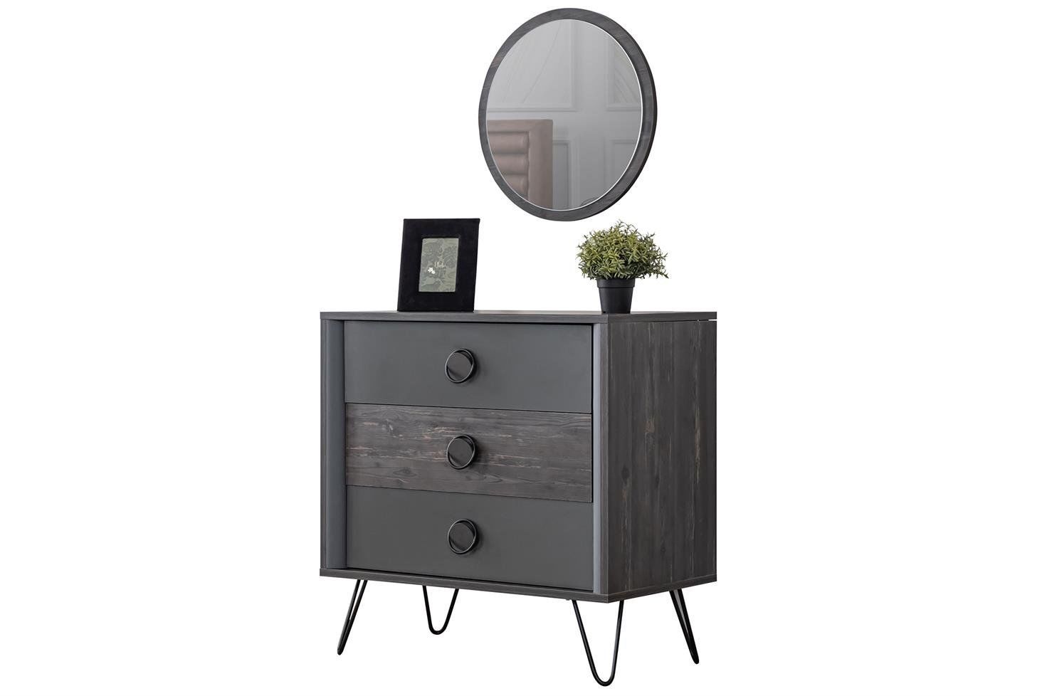 Black Aynalı Şifonyer