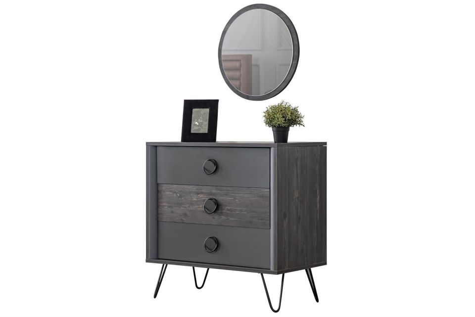 Black Aynalı Şifonyer