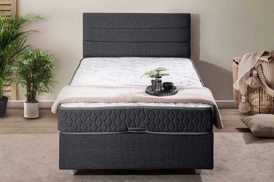 Sofia Baza Başlık Comfort Yatak Seti 90 x 190 - Antrasit