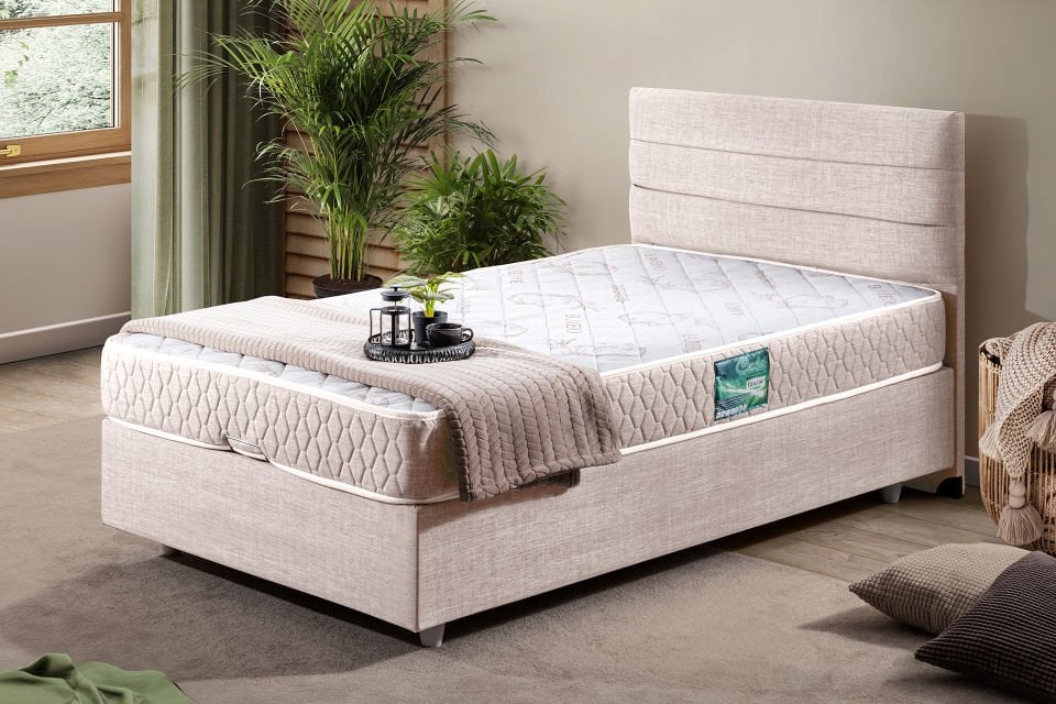 Sofia Baza Başlık Comfort Yatak Seti 90 x 190 - Krem