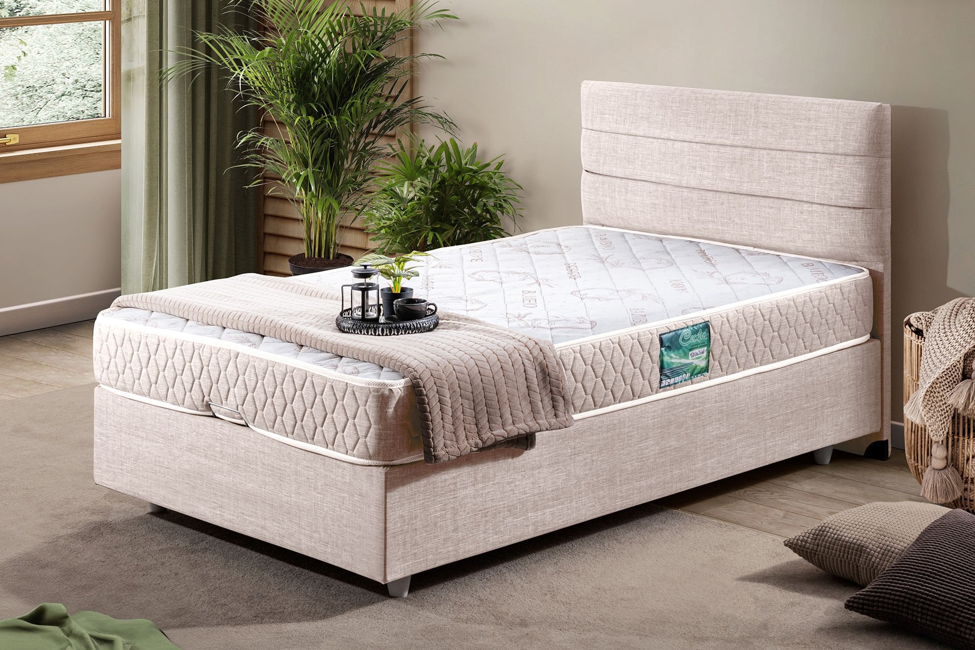 Sofia Baza Başlık Comfort Yatak Seti 100 x 200 - Krem