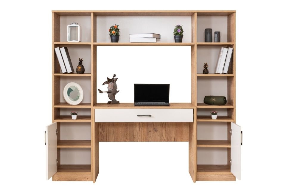 Deka Kitaplıklı Çalışma Masası - Ceviz