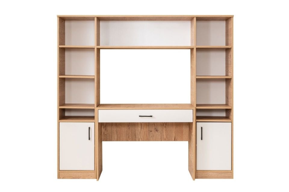 Deka Kitaplıklı Çalışma Masası - Ceviz